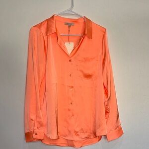 NWT Skies Are Blue Women's Orange Button Down Shirt